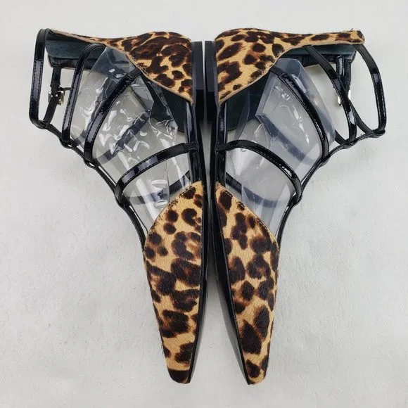 Marc Fisher Scoutly Cage Calf Hair Flats Womens 7.5 Leopard Print Pointed Toe - Picture 6 of 12